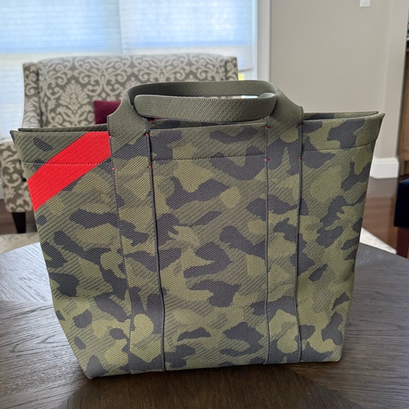 Rothy's Handbags - Rothy’s The Tote Sage Camo Red Accent Tote Bag